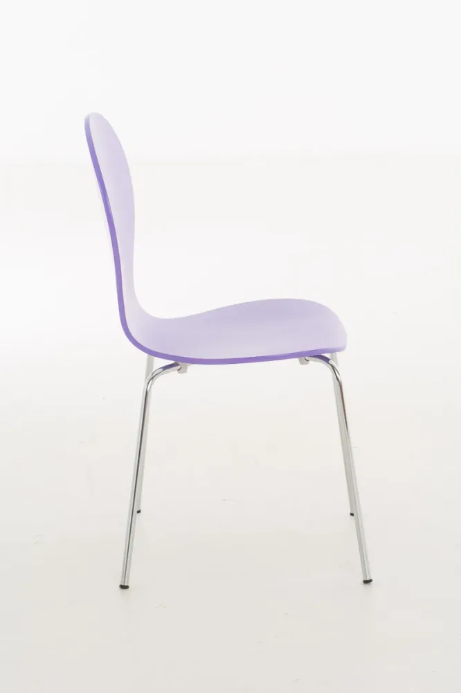 Chaise de salle à manger cuisine empilable design contemporain bois violet et métal 10_0000947