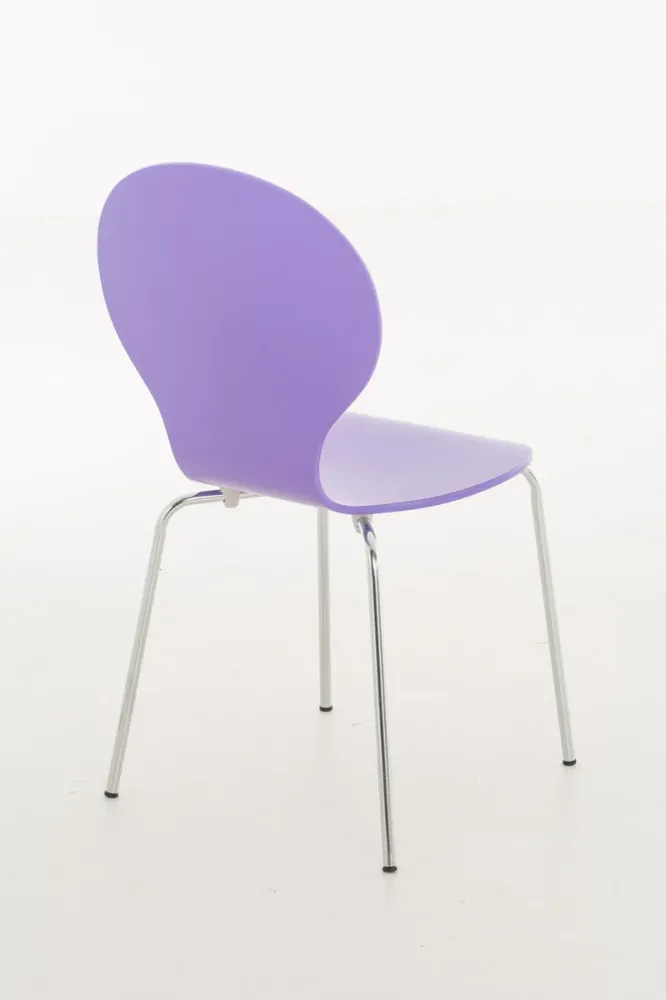 Chaise de salle à manger cuisine empilable design contemporain bois violet et métal 10_0000947