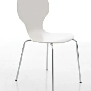 Chaise de salle à manger cuisine empilable design contemporain bois blanc 10_0000667 Hauteur de siège réglable