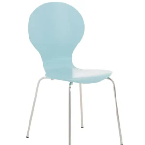 Chaise de salle à manger cuisine visiteur empilable design novateur bois bleu clair 10_0000791 pour salle d'attente