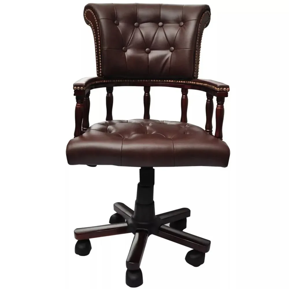 Fauteuil chaise chaise de bureau en cuir mélangé marron 0502056 | Réglable en Hauteur