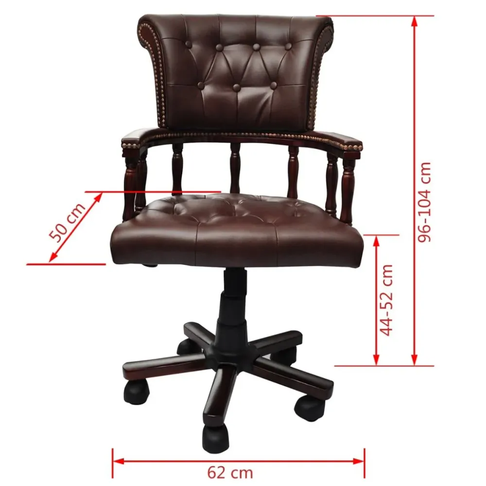 Fauteuil chaise chaise de bureau en cuir mélangé marron 0502056 pour 8 heures de travail