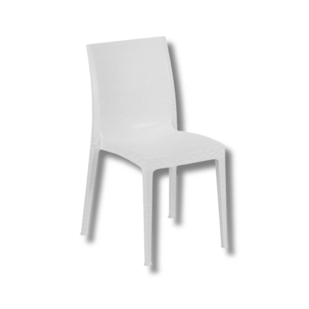 Haute Gamme Confort 6 sedie impilabili resina effetto rattan bianco linea elegance Madam