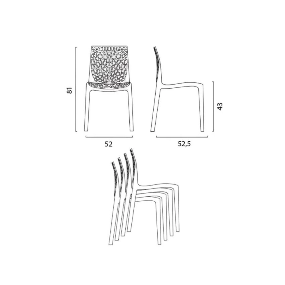 Lot de 22 chaises empilable intérieur extérieur récent design zen