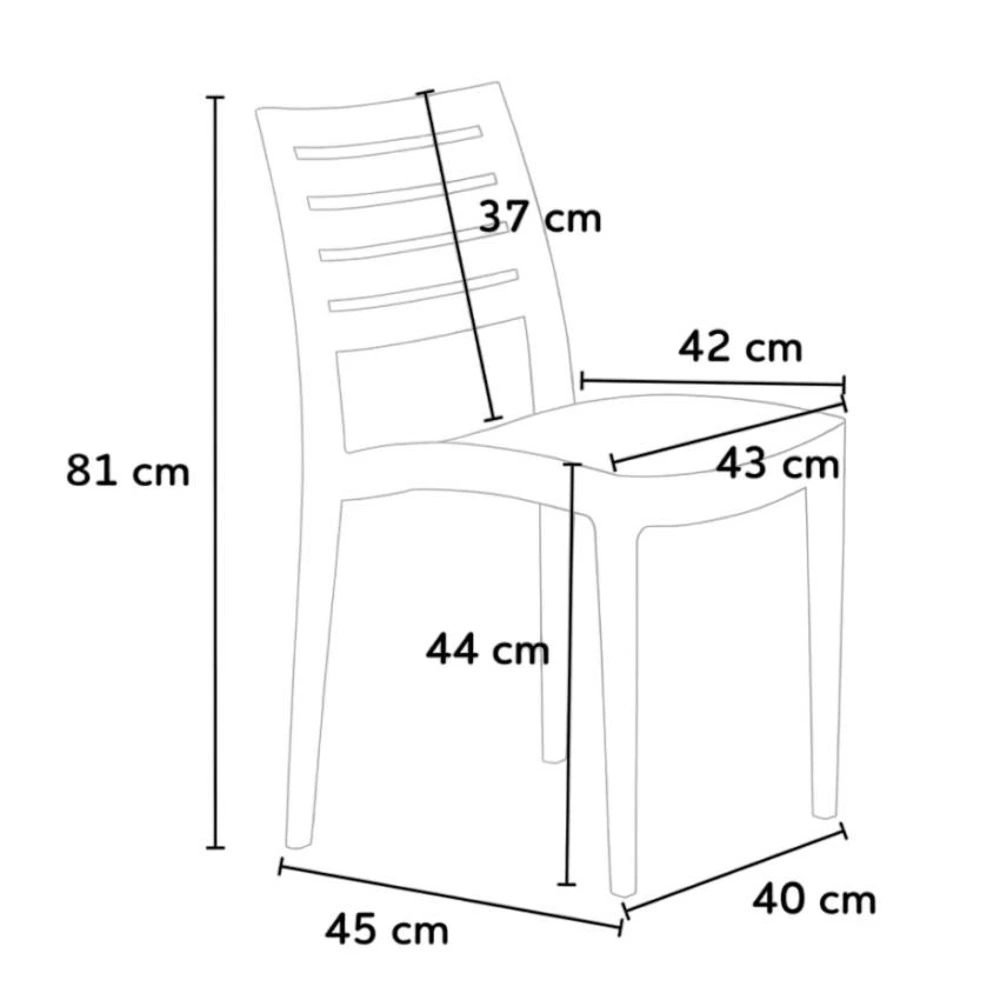 Lot de 24 chaises empilable en polypropylène cafés restaurants amma en Tissu respirant