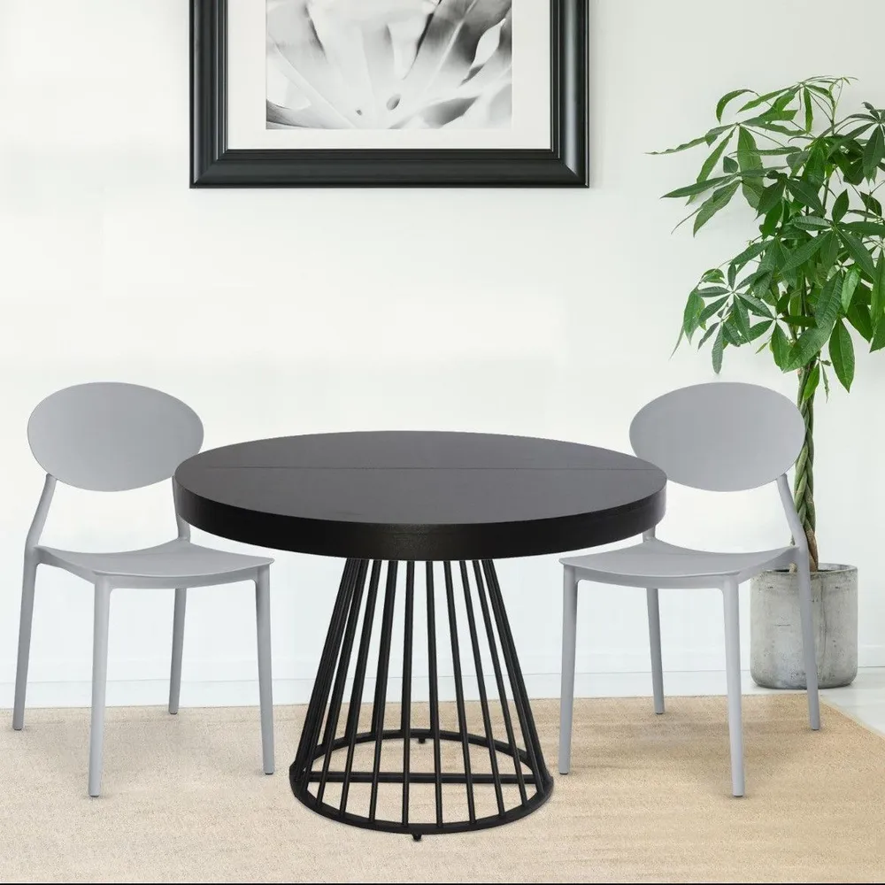 Lot de 4 chaises empilables Balagan Gris en Cuir synthétique