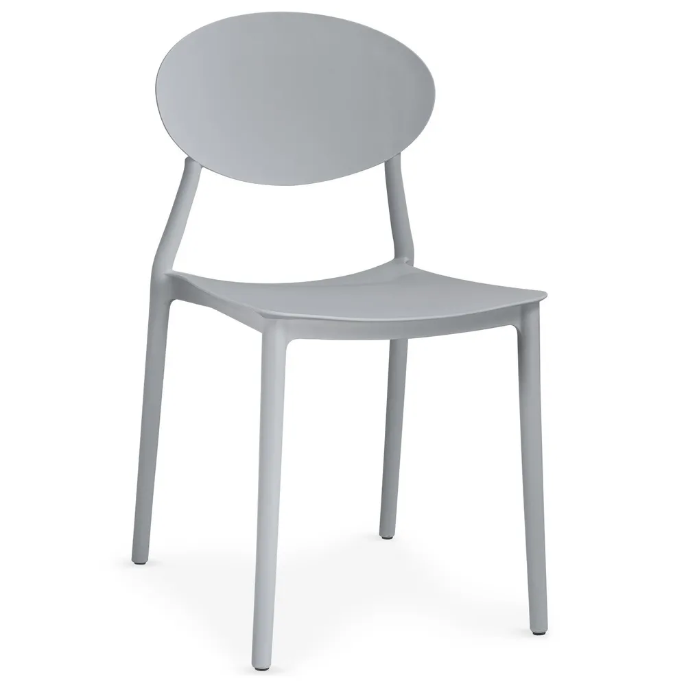 Lot de 4 chaises empilables Balagan Gris en Cuir synthétique