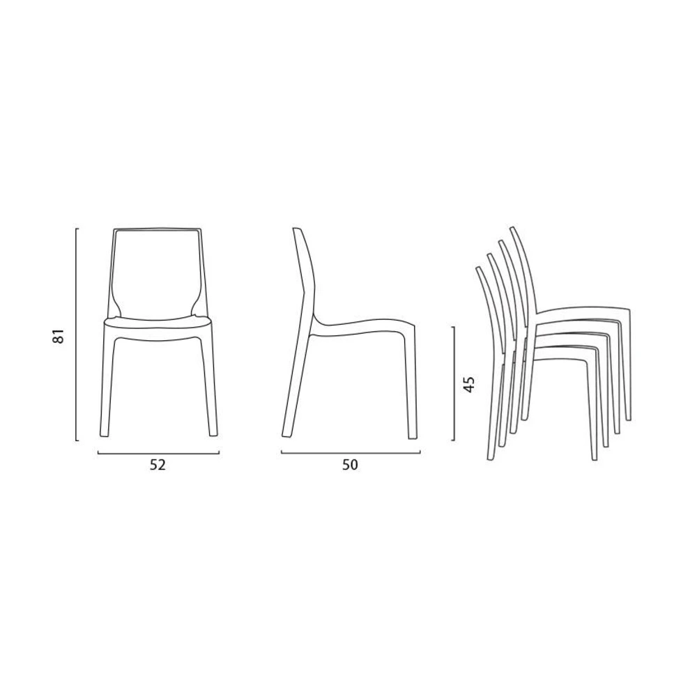Lot de 18 chaises extérieur empilable costaud confort et design placid avec repose-tête