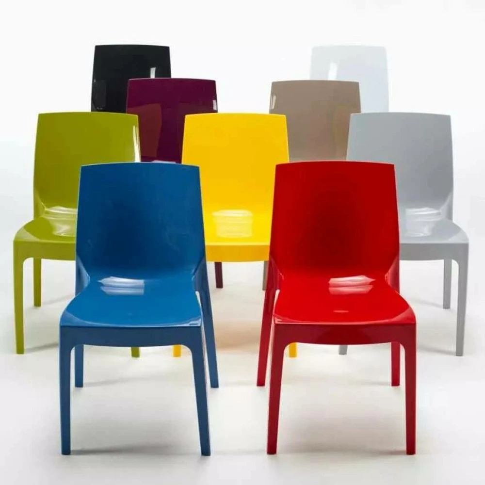 Lot de 18 chaises extérieur empilable costaud confort et design placid avec repose-tête
