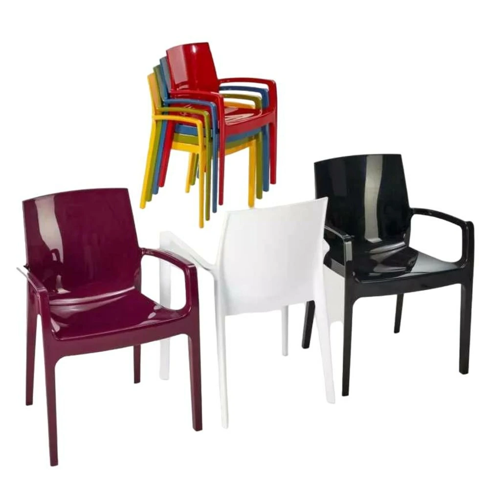 Lot de 22 chaises extérieur empilable moderne costaud et confort idyll