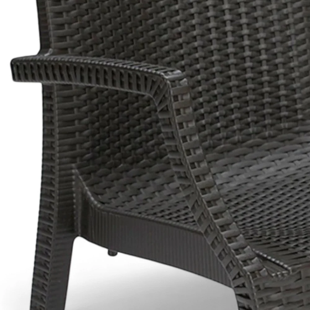6 sedie impilabili con braccioli resina effetto rattan antracite Duke