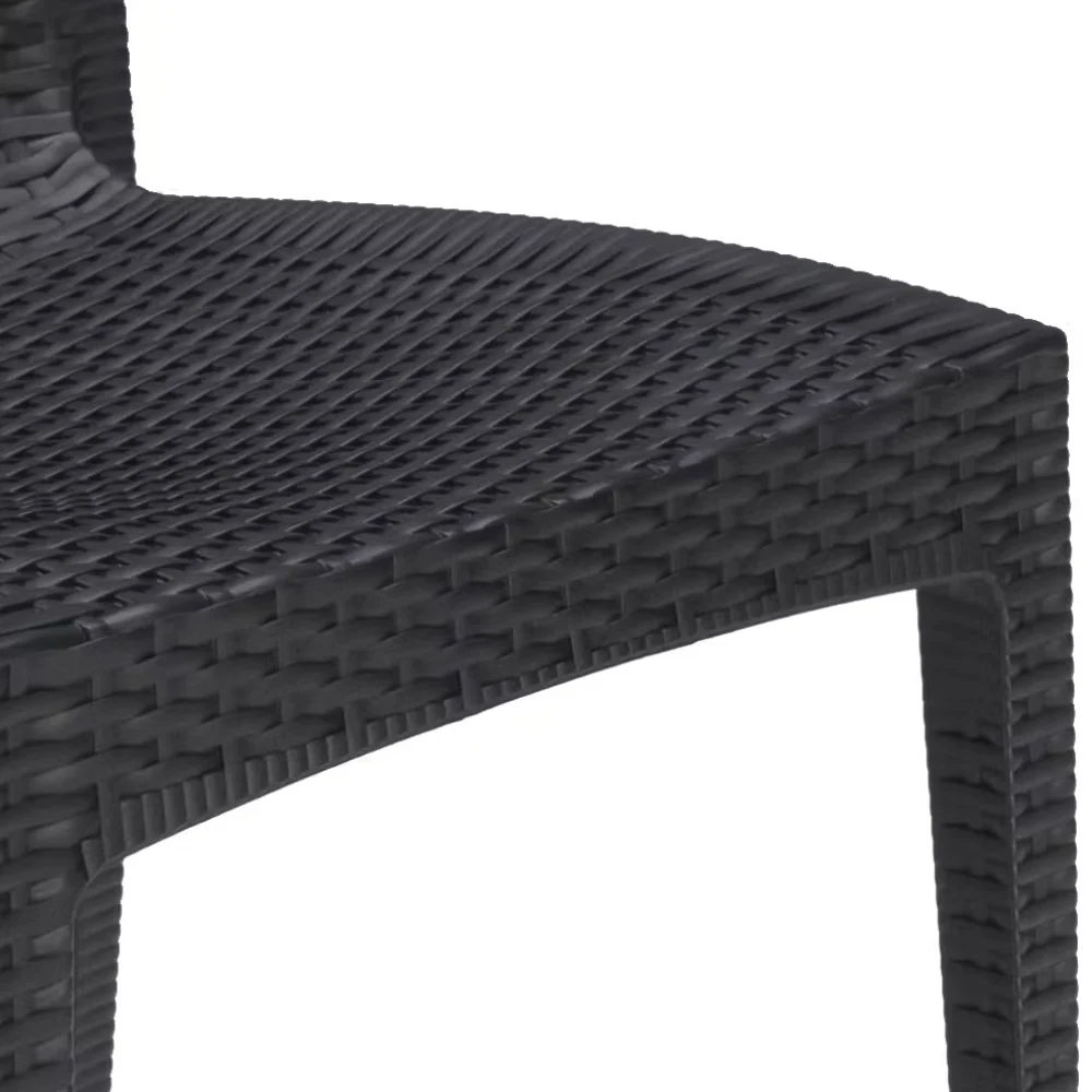 6 sedie impilabili resina effetto rattan antracite linea elegance Madam | Réglable en Hauteur