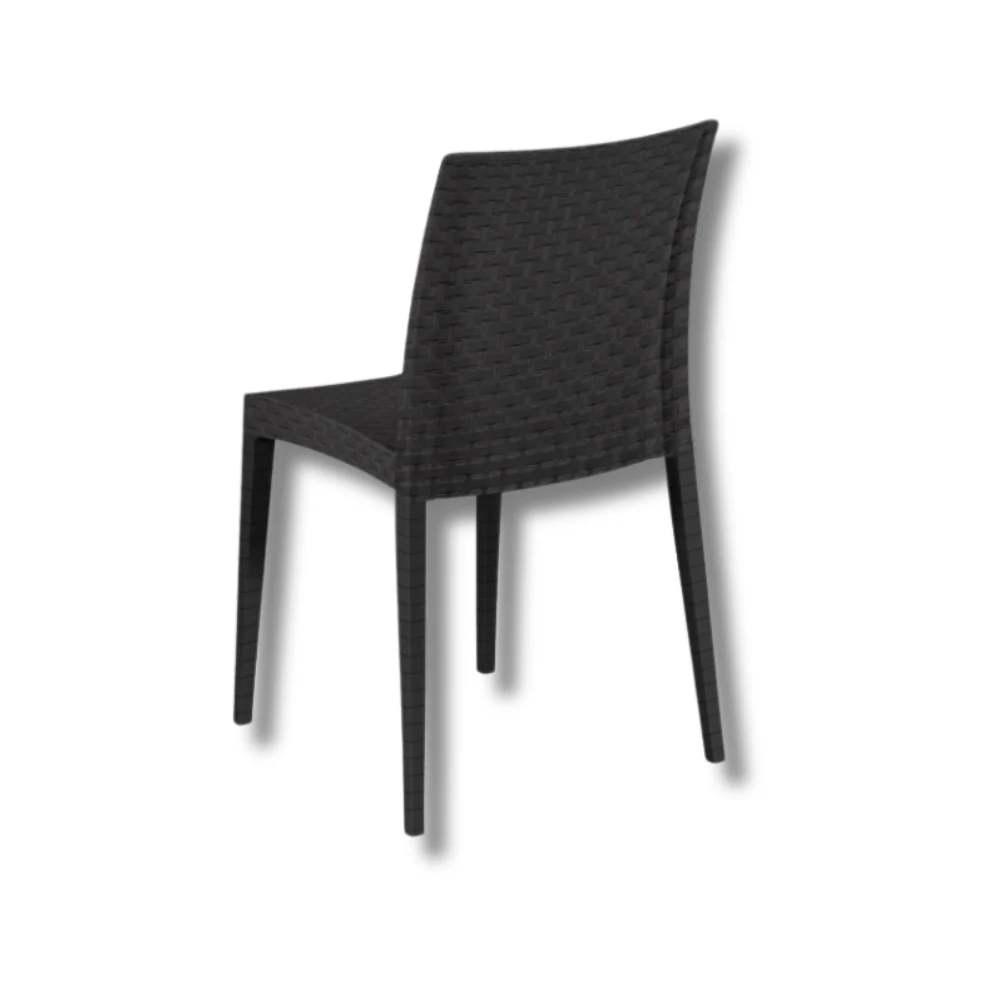 6 sedie impilabili resina effetto rattan antracite linea elegance Madam