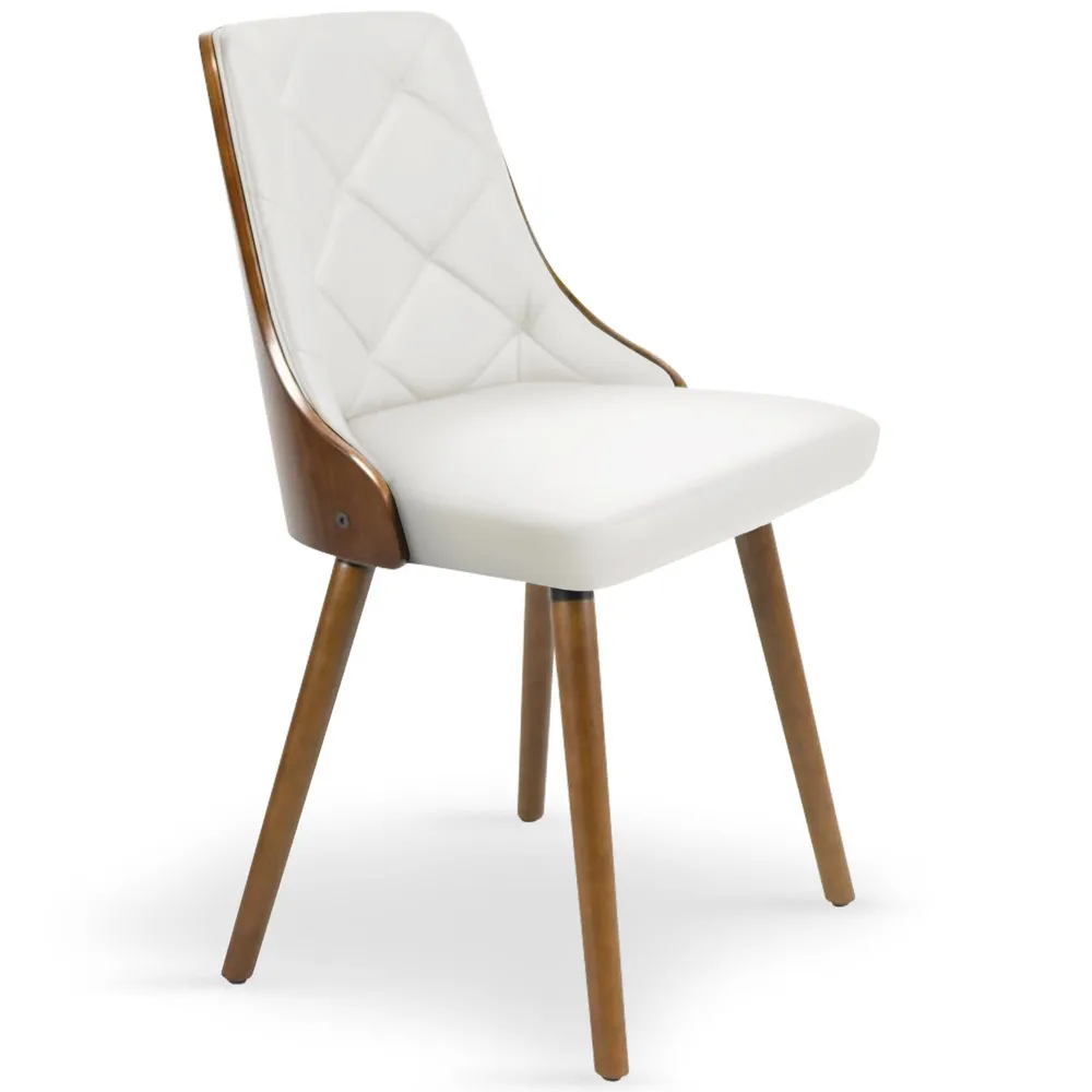 Canapé design Lot de 8 chaises scandinaves Lalix Bois Noisette et Blanc