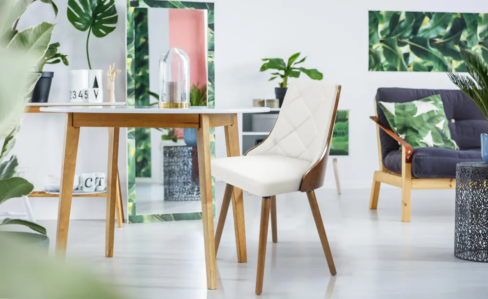Canapé design Lot de 8 chaises scandinaves Lalix Bois Noisette et Blanc