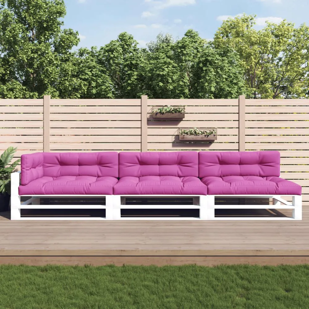 Certifié Bureau Coussins de palette lot de 7 rose tissu