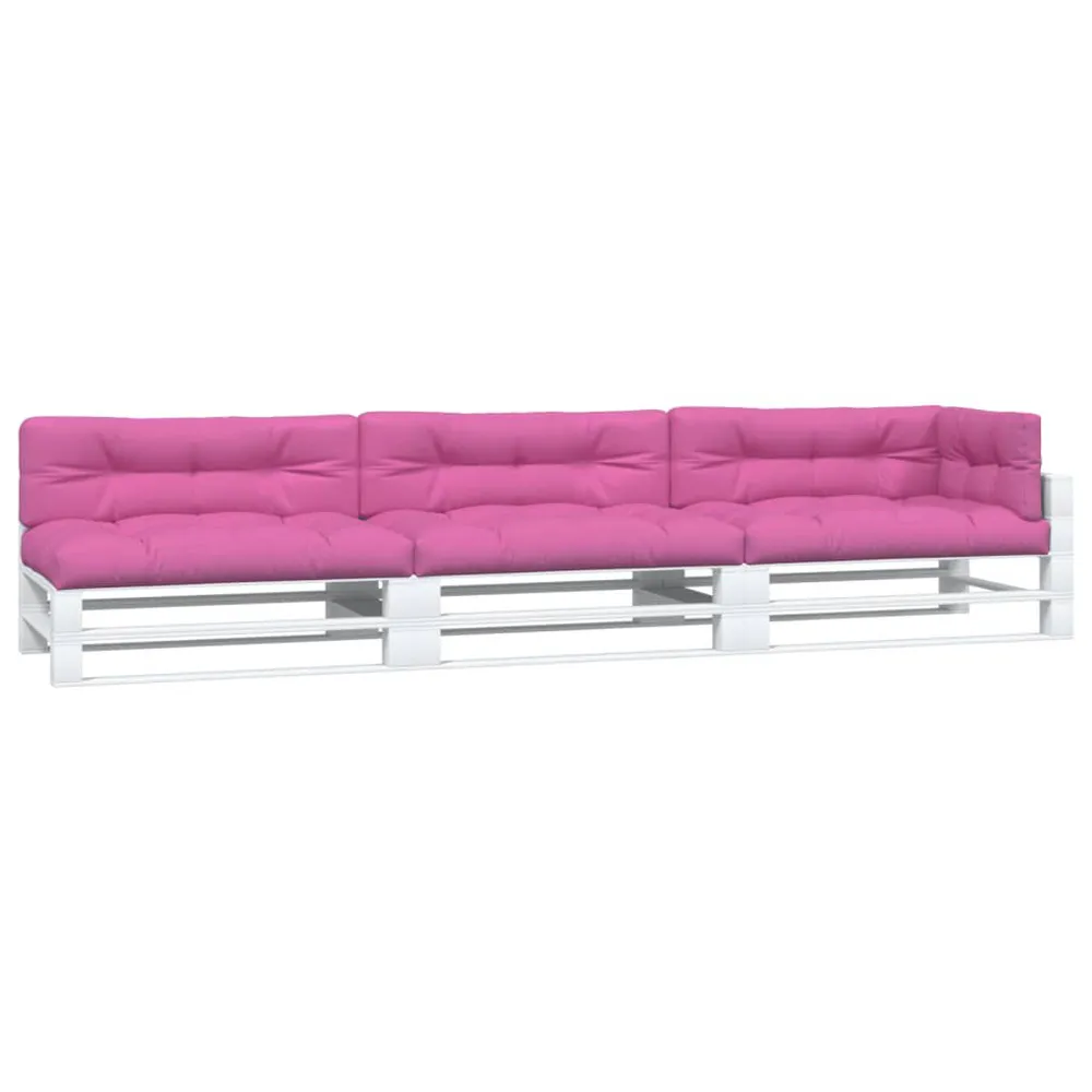 Certifié Bureau Coussins de palette lot de 7 rose tissu