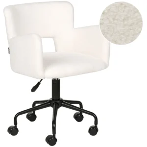 Chaise de bureau Bouclé Blanc cassé SANILAC Couleur Bleu marine