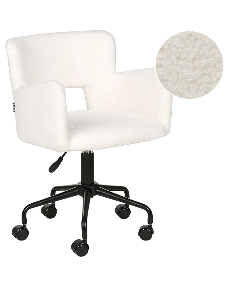 Chaise de bureau Bouclé Blanc cassé SANILAC Couleur Bleu marine