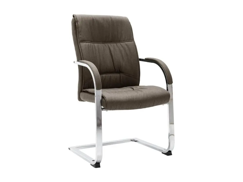Chaise de bureau cantilever Taupe Tissu pour salle d'attente