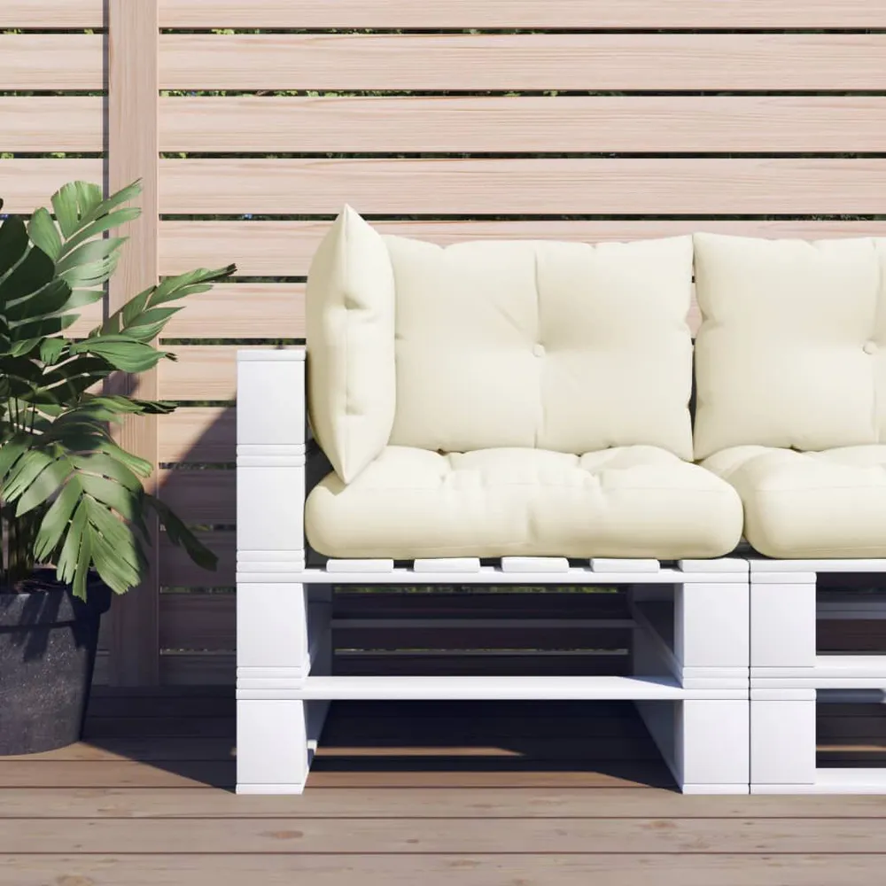 Chaise à roulettes Coussins de palette lot de 3 crème tissu