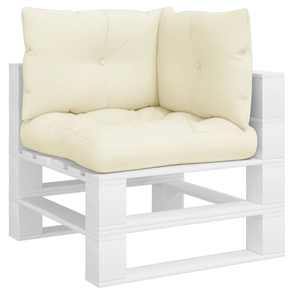 Chaise à roulettes Coussins de palette lot de 3 crème tissu