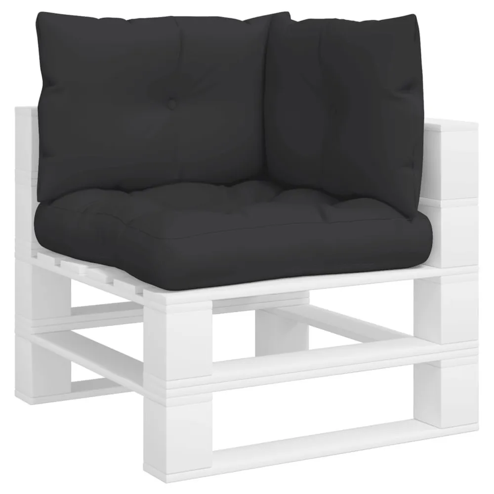 Coussins de palette lot de 3 noir tissu avec support lombaire