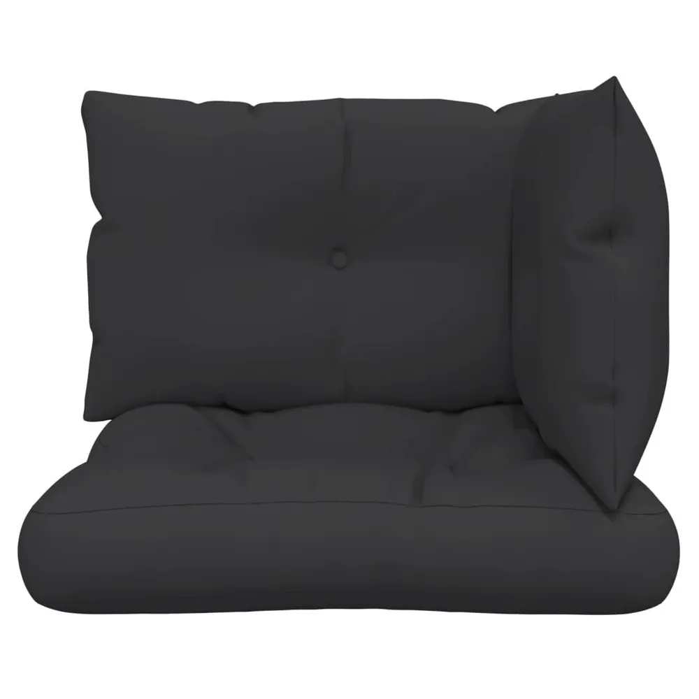 Coussins de palette lot de 3 noir tissu avec support lombaire
