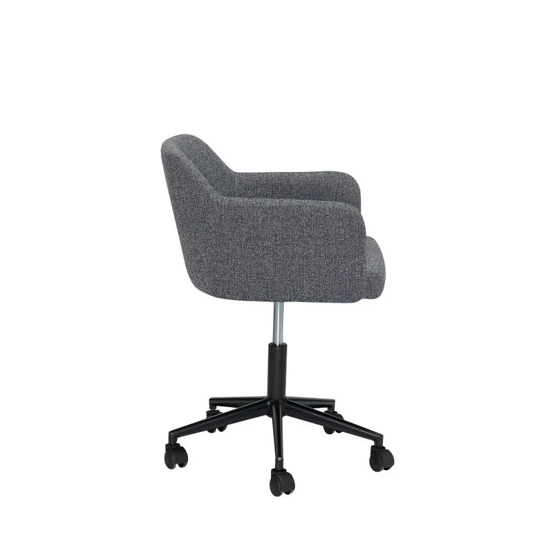 Hübsch Rest chaise de bureau, gris ténébreux