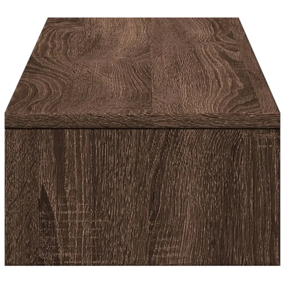 Chariot mobile Support de moniteur table meuble bureau avec tiroirs bois d'ingénierie marron 02_0044939