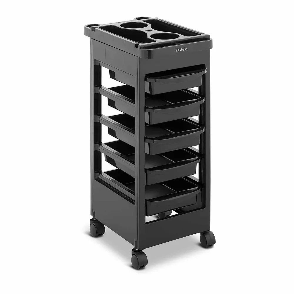 Chariot pour imprimante Chariot pour salon de coiffure coiffeuse esthétique (plateau : 495 x 315 mm, 5 tiroirs, capacité d...