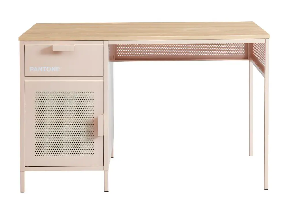 Chariot pour vidéoprojecteur Nino - Bureau 1 porte 1 tiroir en métal PANTONE L120cm - Couleur - Rose blush