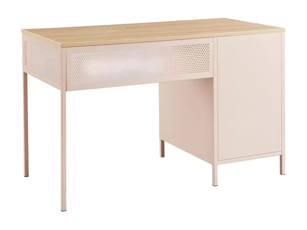 Chariot pour vidéoprojecteur Nino - Bureau 1 porte 1 tiroir en métal PANTONE L120cm - Couleur - Rose blush