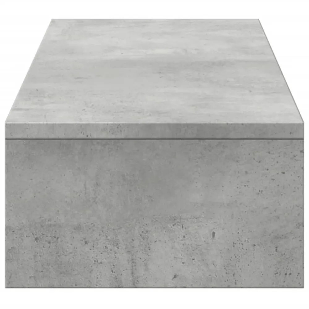 Support de moniteur table meuble bureau avec tiroirs bois d'ingénierie gris 02_0044941 Facile à déplacer