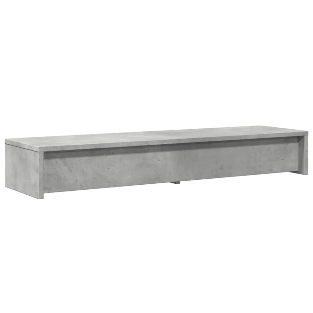 Support de moniteur table meuble bureau avec tiroirs bois d'ingénierie gris 02_0044941 Facile à déplacer