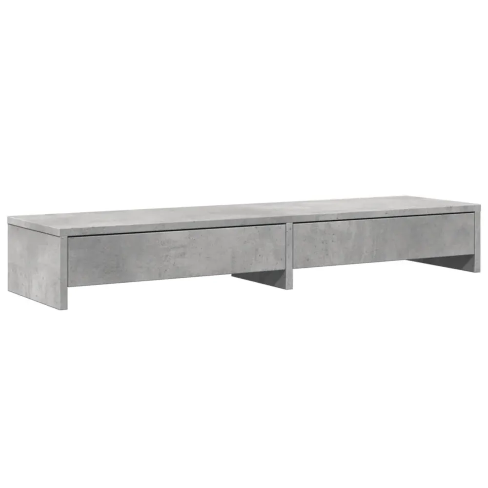 Support de moniteur table meuble bureau avec tiroirs bois d'ingénierie gris 02_0044941 avec Roulettes Bloquantes