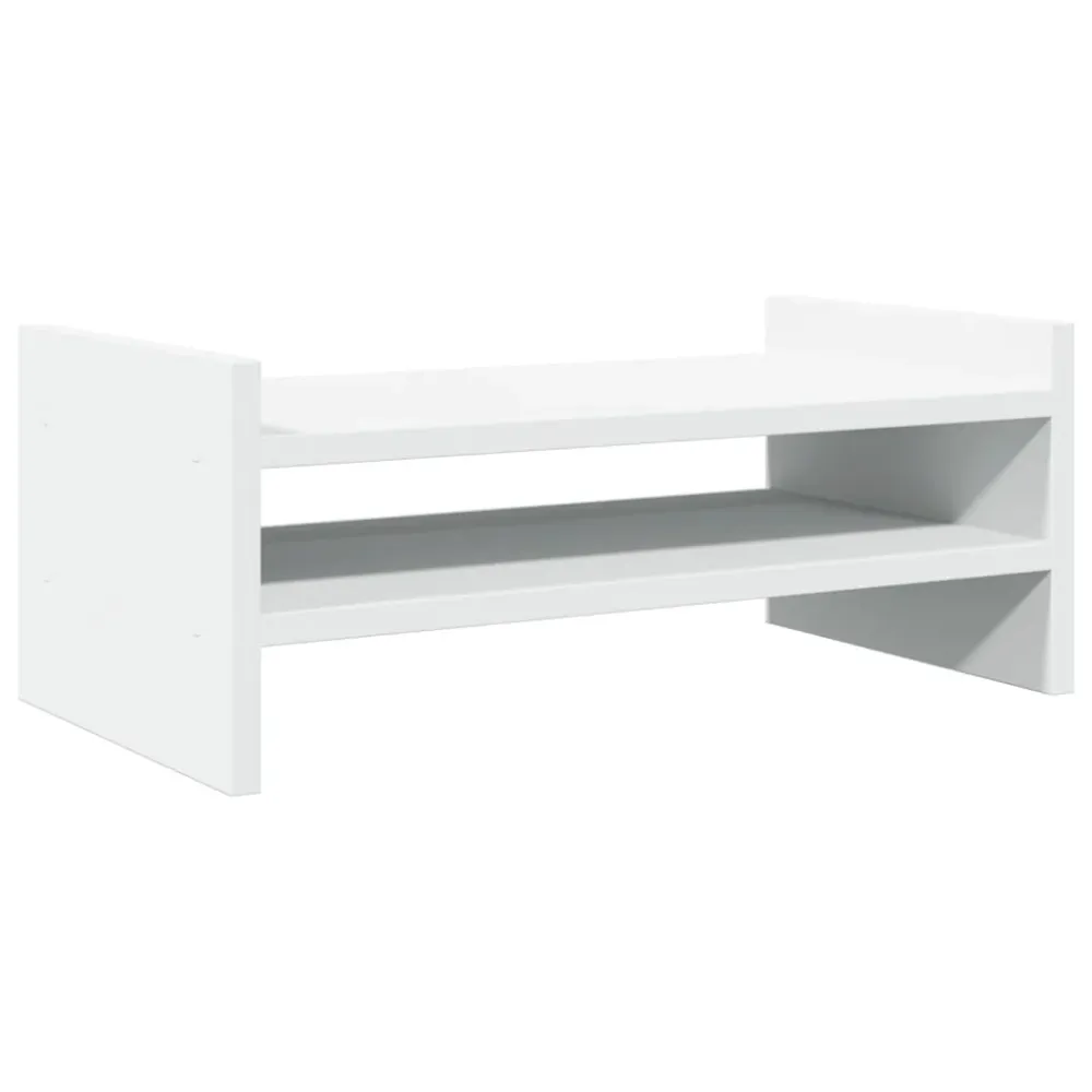 Bureau Ergonomique Support de moniteur table meuble bureau 50 x 27 x 20 cm bois d'ingénierie blanc 02_0044883