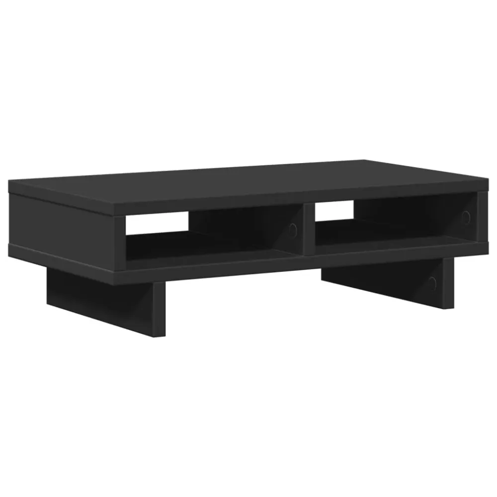 Bureau Ergonomique Support de moniteur table meuble bureau 50 x 27 x 15 cm bois d'ingénierie noir 02_0044882
