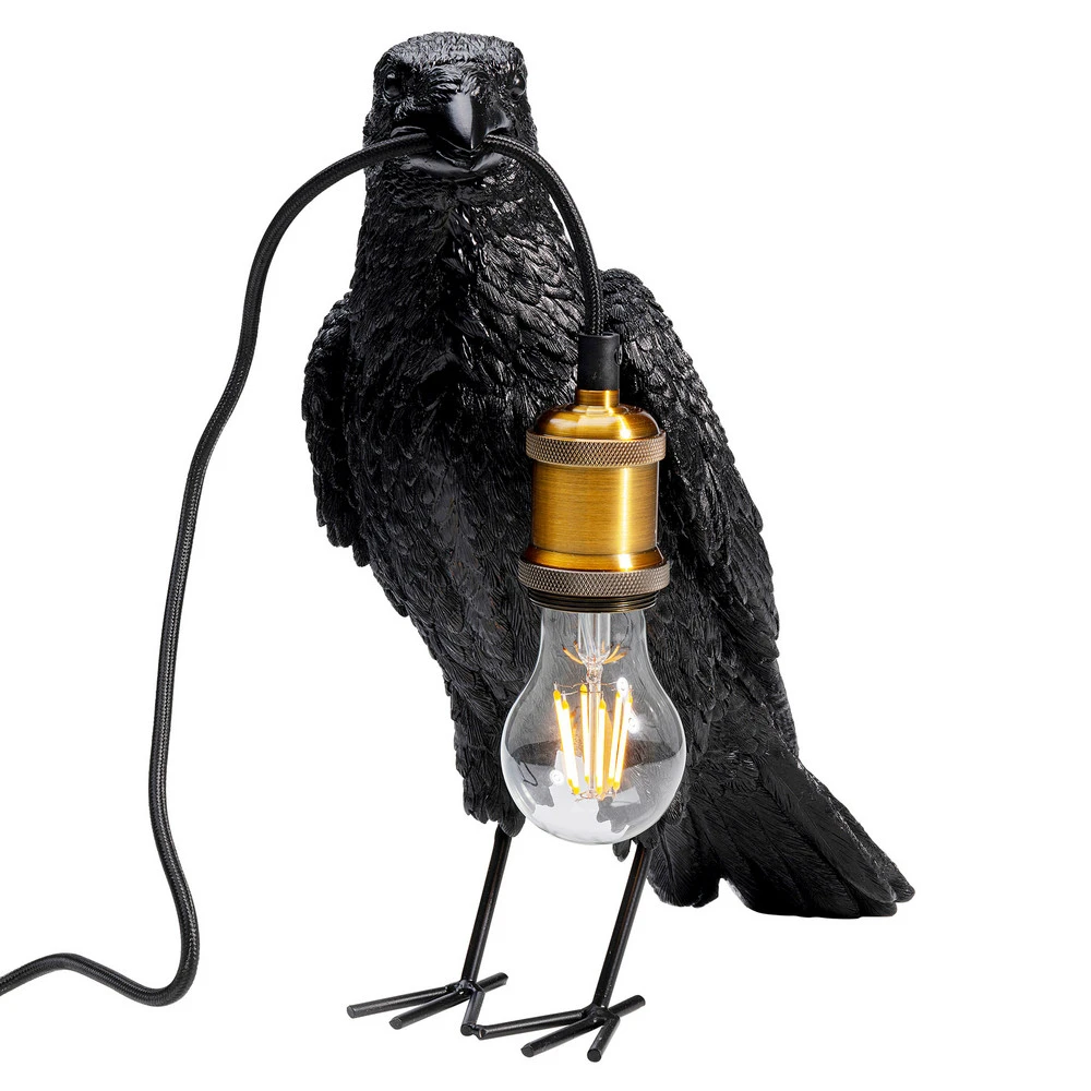 Chariot mobile KARE Animal Crow lampe de table en forme de corbeau