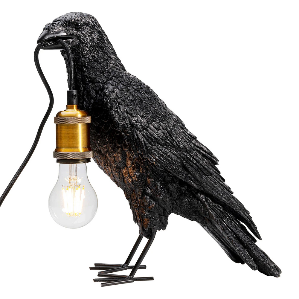 Chariot mobile KARE Animal Crow lampe de table en forme de corbeau
