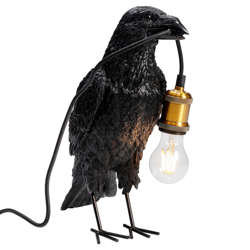 Chariot mobile KARE Animal Crow lampe de table en forme de corbeau