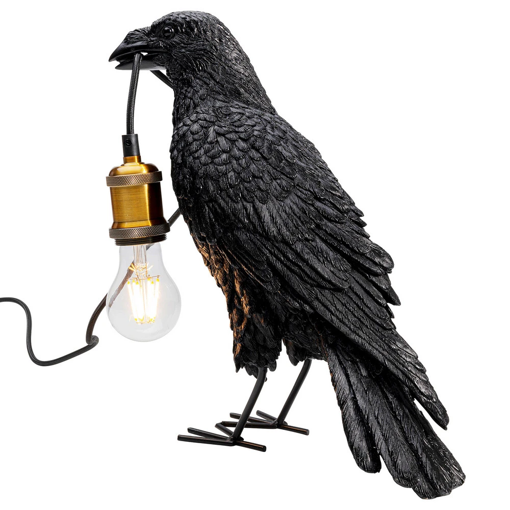Chariot mobile KARE Animal Crow lampe de table en forme de corbeau