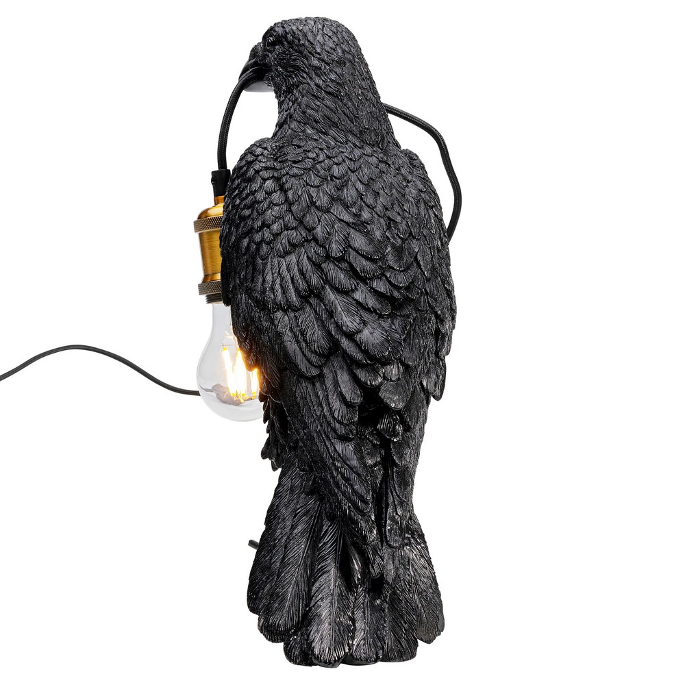 Chariot mobile KARE Animal Crow lampe de table en forme de corbeau