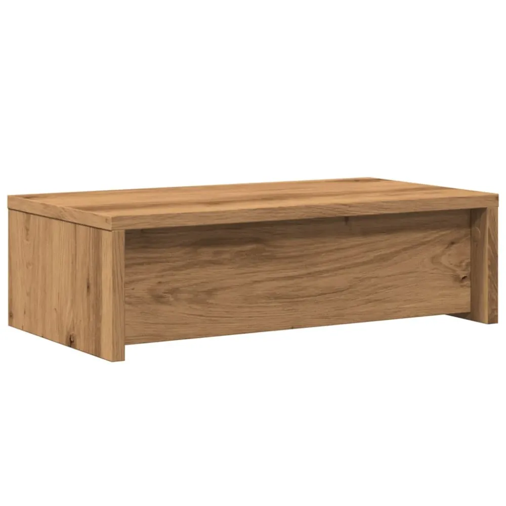 Chariot mobile Support de moniteur table meuble bureau et tiroirs artisanal bois ingénierie marron 02_0044963