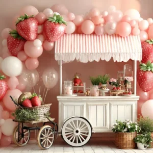 Chariot pour imprimante Toile de fond Fraise Chariot Bonbons Ballon Enfants CSH5-302