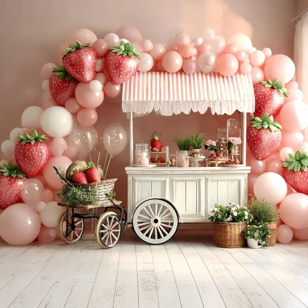 Chariot pour imprimante Toile de fond Fraise Chariot Bonbons Ballon Enfants CSH5-302