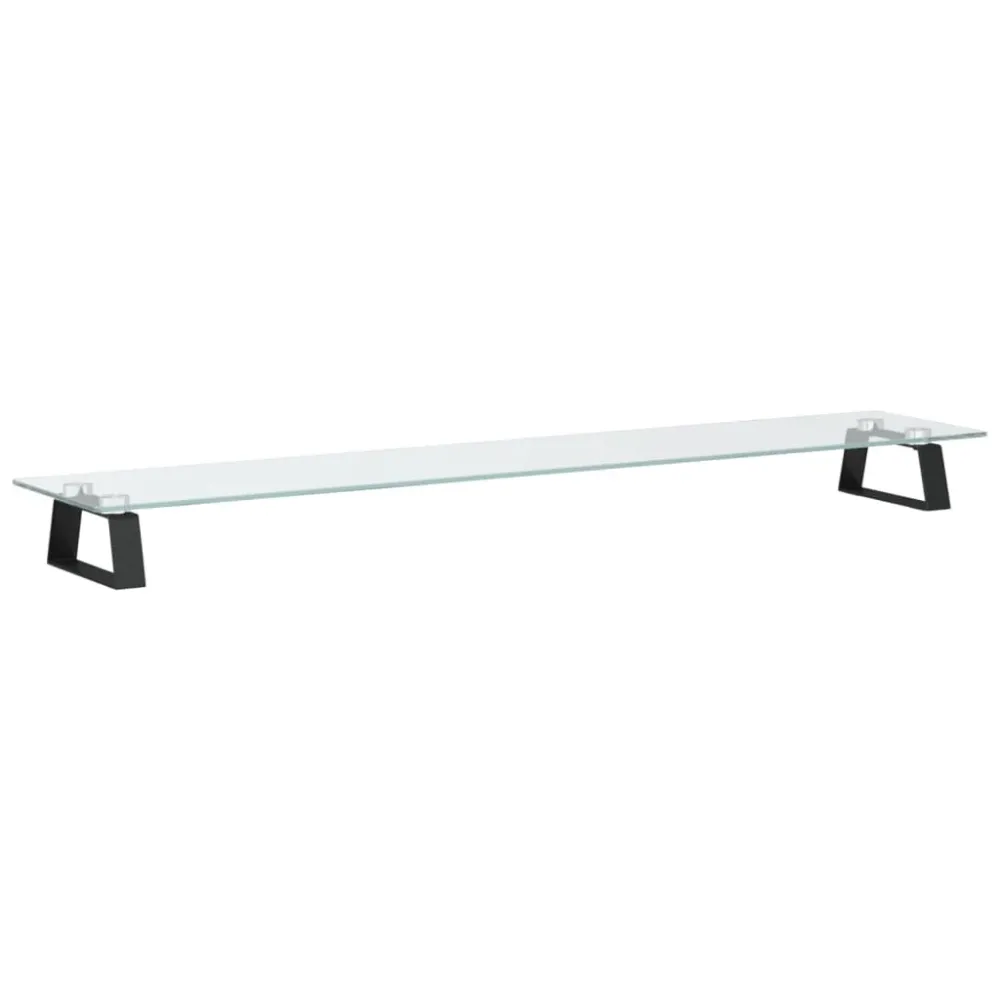Chariot pour vidéoprojecteur Support de moniteur table meuble bureau 100 x 20 x 8 cm verre trempé et métal noir 02_0044824