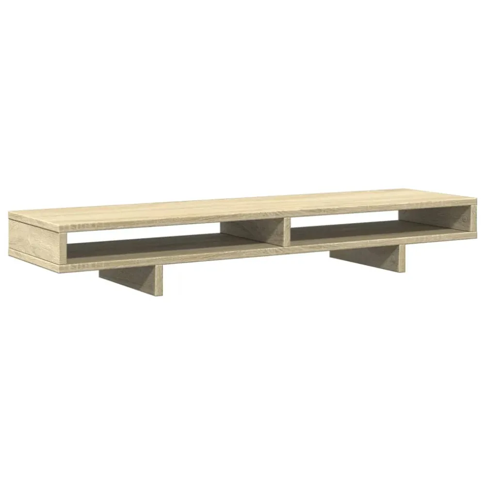 Chariot pour vidéoprojecteur Support de moniteur table meuble bureau sonoma 100 x 27 x 15 cm bois d'ingénierie marron 02_0...