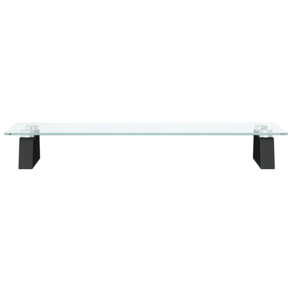 Chariot à tiroirs Support de moniteur table meuble bureau 60 x 20 x 8 cm verre trempé et métal noir 02_0044897