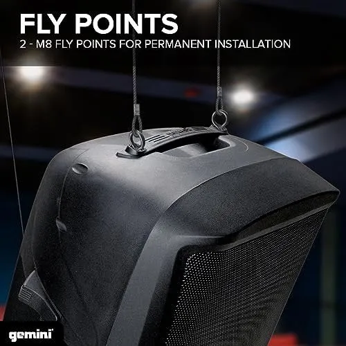 Enceinte PA Bluetooth Gemini AS-2115BT-LT-PK 15" 2000W avec LED avec tablette inclinable
